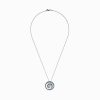 14K White Gold Blue and White Diamond Pendant, 1.18 TCW - Image 2