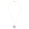 14K Yellow Gold Sapphire & Diamond Wave Pendant, 0.49 TCW - Image 2