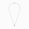14K White Gold Diamond Initial Letter "C" Pendant, 0.22 TCW - Image 2