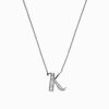 14K White Gold Diamond Initial Letter "K" Pendant, 0.21 TCW