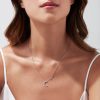 14K White Gold Diamond Crescent & Star Necklace, 0.09 TCW - Image 2