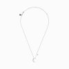 14K White Gold Diamond Crescent & Star Necklace, 0.09 TCW - Image 3