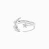 14K White Gold Moon and Star Diamond Ring, 0.08 TCW - Image 3