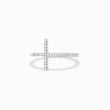 14K White Gold Diamond Cross Ring, 0.10 TCW