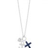 Sterling Silver Blue Sapphire Mix Charm Pendant, 0.45 TCW