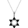 14K Gold Black & White Diamond Star of David Pendant, 0.29 TCW