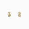 14K Yellow Gold Diamond Pineapple Earrings, 0.27 TCW
