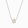 14K Yellow Gold Diamond Star of David Pendant 0.08 TCW