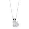 14K White Gold Diamond Kitten Pendant, 0.65 TCW
