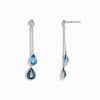 14K White Gold Blue Topaz and Diamond Earrings, 4.28 TCW - Image 3