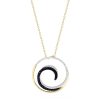 18K Yellow Gold Sapphire & Diamond Wave Pendant, 0.49 TCW
