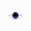 14K White Gold Blue Sapphire and Diamond Ring, 2.76 TCW