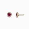 14K Yellow Gold Ruby and Diamond Stud Earrings, 1.27 TCW - Image 2