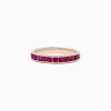 14K Rose Gold Ruby Band Ring, 0.84 TCW