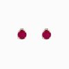 14K Yellow Gold Ruby Stud Earrings, 2.00 TCW