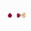 14K Yellow Gold Ruby Stud Earrings, 2.00 TCW - Image 2